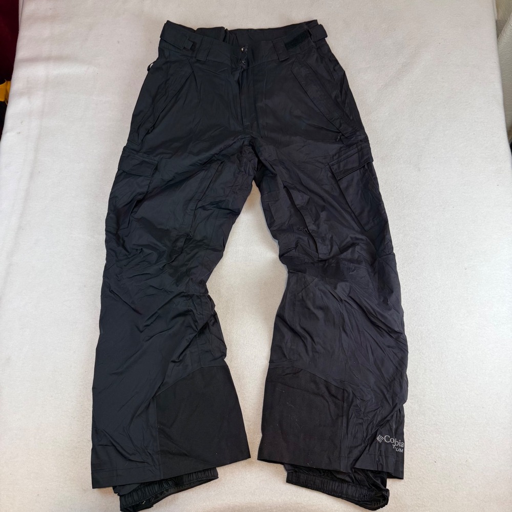 Columbia Titanium Omni-Tech Snow Pants Mens Medium Black Cargo Ski Snowboard